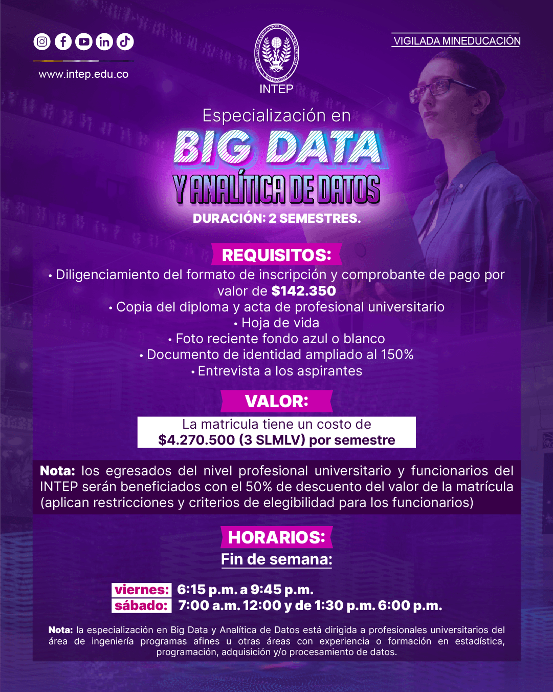  ABIERTA LA INSCRIPCIÓN A LA ESPECIALIZACIÓN EN BIG DATA Y ANALÍTICA DE DATOS