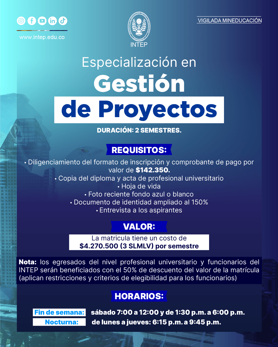 ABIERTA LA INSCRIPCIÓN A LA ESPECIALIZACIÓN EN GESTIÓN DE PROYECTOS